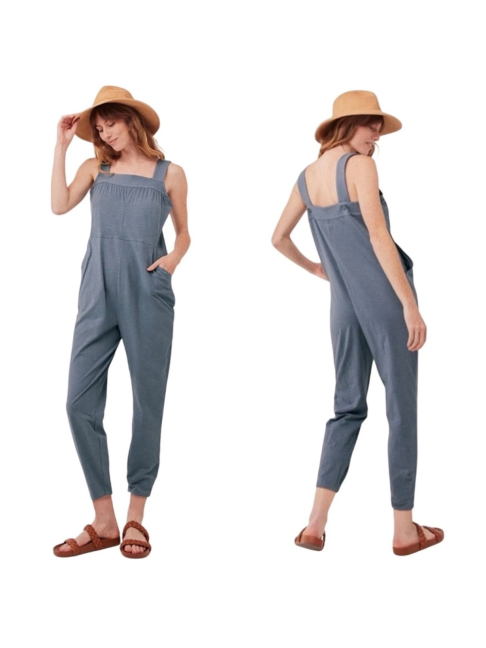 PACT Alice Overall Organic Cotton Blue Jumpsuit S